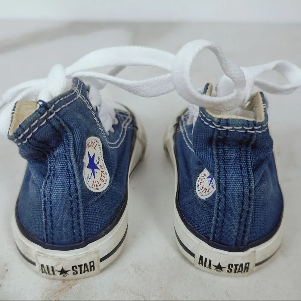 Converse Baby Infant Chuck Taylor All Star Hi Shoes Navy White, Sz 2
